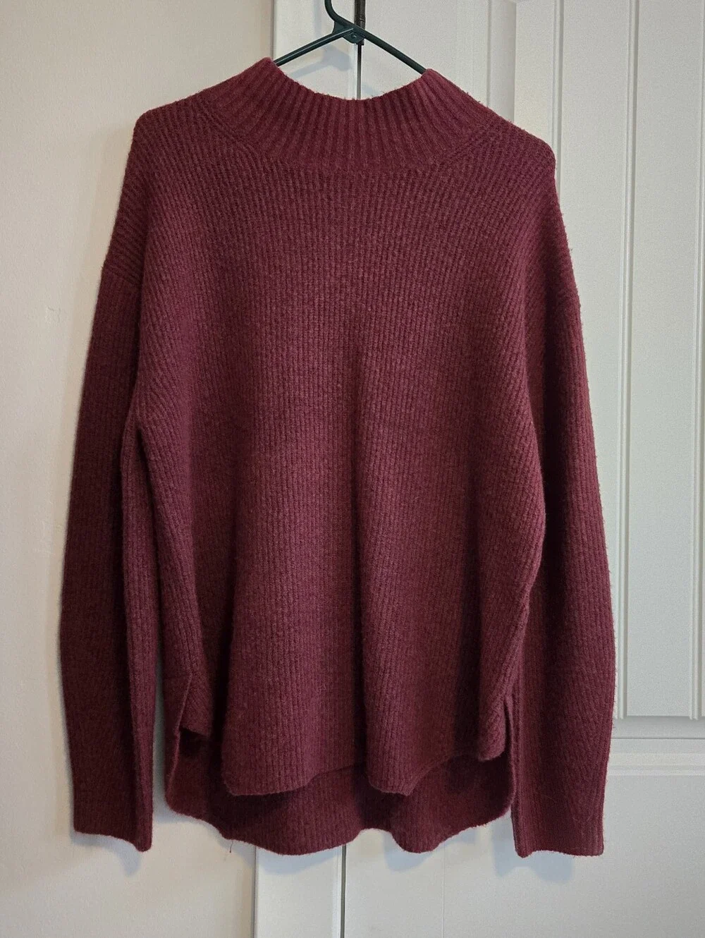 Caslon Ribbed Cowl Neck Sweater - Wine